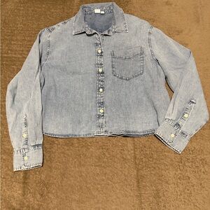 Cropped Blue Denim shirt